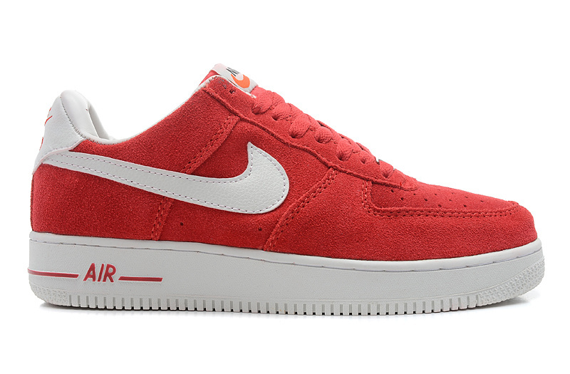 Nike Air Force 1 Low Super soft suede Blazer Red White Sneaker - Click Image to Close